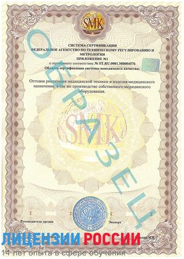 Образец сертификата соответствия (приложение) Кириллов Сертификат ISO 13485